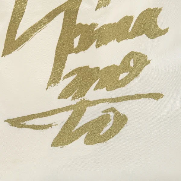 ヨウジヤマモトYohji Yamamoto ラメロゴプリントショッピングバッグ 生成り K-110063_005