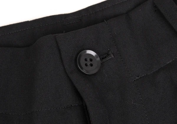 ヨウジヤマモト ノアールYohji Yamamoto NOIR ウールギャバシンチバックワイドパンツ 黒2 K-110066_003