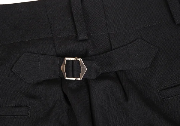 ヨウジヤマモト ノアールYohji Yamamoto NOIR ウールギャバシンチバックワイドパンツ 黒2 K-110066_009
