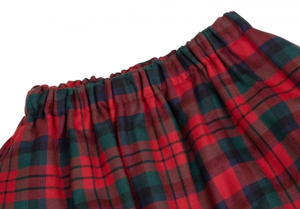 コムデギャルソンCOMME des GARCONS タータンチェックパデットサルエルハーフパンツ 赤緑XS K-110114_003