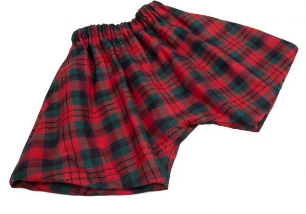 コムデギャルソンCOMME des GARCONS タータンチェックパデットサルエルハーフパンツ 赤緑XS K-110114_008