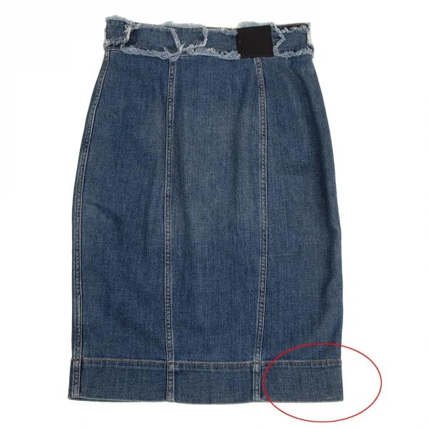 ソニアリキエルSONIA RYKIEL スナップボタン開き切替デザインデニムスカート インディゴ36 K-110138_010