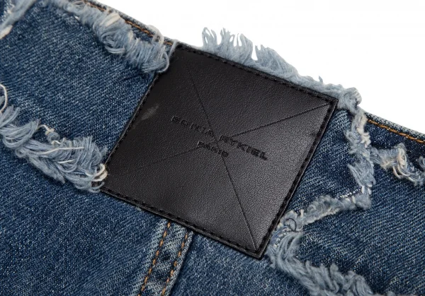 ソニアリキエルSONIA RYKIEL スナップボタン開き切替デザインデニムスカート インディゴ36 K-110138_012