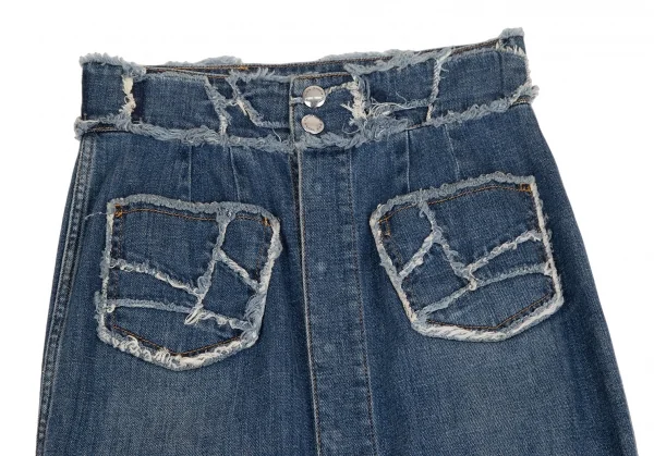 ソニアリキエルSONIA RYKIEL スナップボタン開き切替デザインデニムスカート インディゴ36 K-110138_003