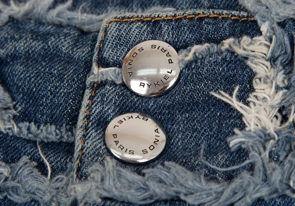 ソニアリキエルSONIA RYKIEL スナップボタン開き切替デザインデニムスカート インディゴ36 K-110138_004