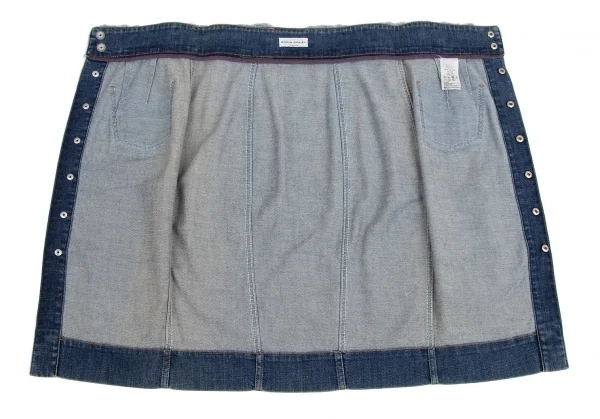 ソニアリキエルSONIA RYKIEL スナップボタン開き切替デザインデニムスカート インディゴ36 K-110138_009