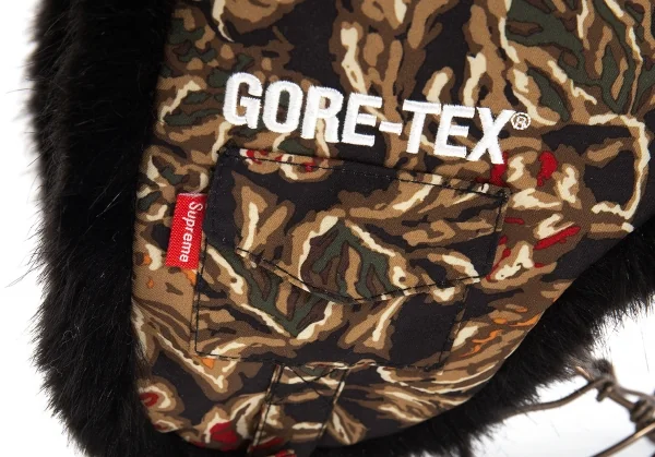 シュプリームSupreme GORE-TEX Taped Seam Trooper フラワープリントフライトキャップ 黒茶ONE SIZE K-110144_005