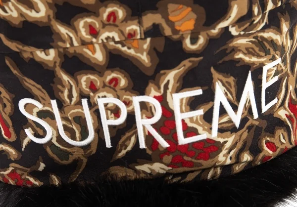シュプリームSupreme GORE-TEX Taped Seam Trooper フラワープリントフライトキャップ 黒茶ONE SIZE K-110144_008