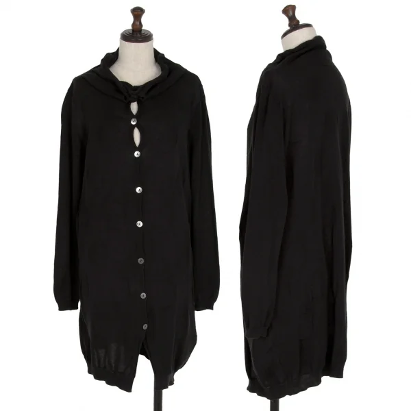 Y's for living Dot Jacquard Long Knit Cardigan Black S-M K-110161_001