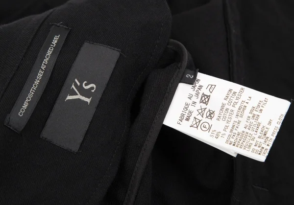 ワイズY's レーヨンコットン袖断ち切りライン7分袖ジャケット 黒2 K-110189_018