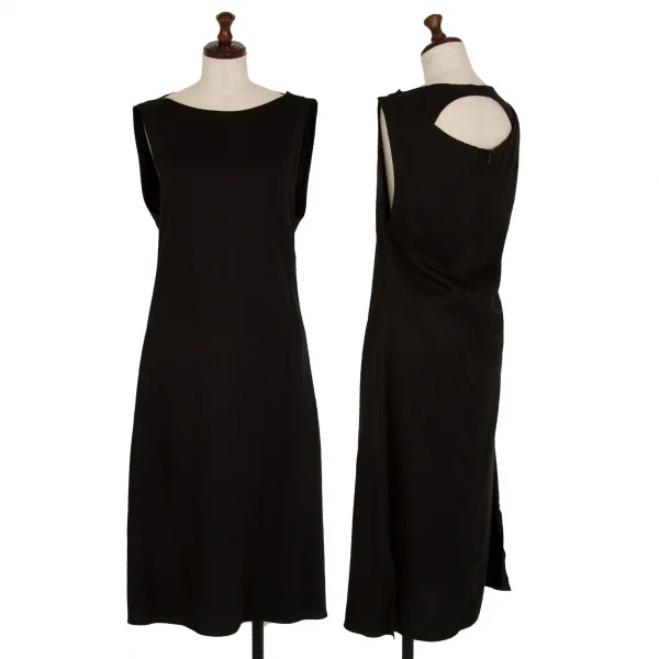 タケシコウサカバイ ワイズ ピンクレーベルTAKESHI KOSAKA by Y's Pink Label テンセルノースリーブワンピース 黒1 K-110193_001