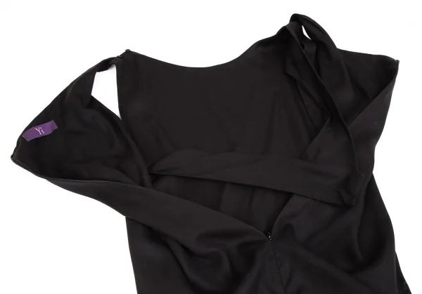 タケシコウサカバイ ワイズ ピンクレーベルTAKESHI KOSAKA by Y's Pink Label テンセルノースリーブワンピース 黒1 K-110193_015