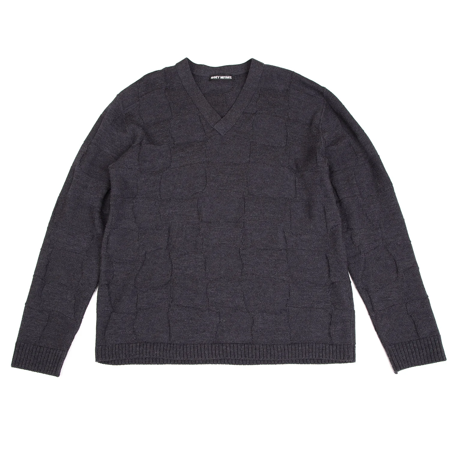 ISSEY MIYAKE メンズ セーター グレー イッセイミヤケ メンISSEY MIYAKE MEN ウールブロック織りV