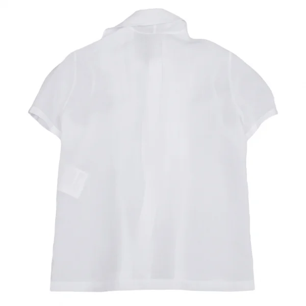 ジュンヤワタナベ コムデギャルソンJUNYA WATANABE COMME des GARCONS リネンピンタックラウンドカラー半袖ブラウス 白SS K-110206_010