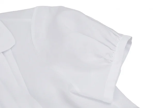 ジュンヤワタナベ コムデギャルソンJUNYA WATANABE COMME des GARCONS リネンピンタックラウンドカラー半袖ブラウス 白SS K-110206_006