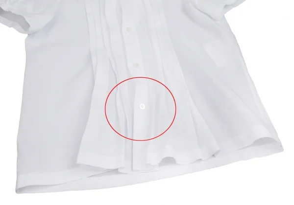 ジュンヤワタナベ コムデギャルソンJUNYA WATANABE COMME des GARCONS リネンピンタックラウンドカラー半袖ブラウス 白SS K-110206_007