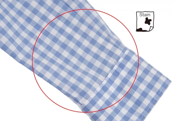 コムデギャルソンCOMME des GARCONS ギャザーフリル装飾ギンガムチェックシャツ 白水色S位 K-110219_010