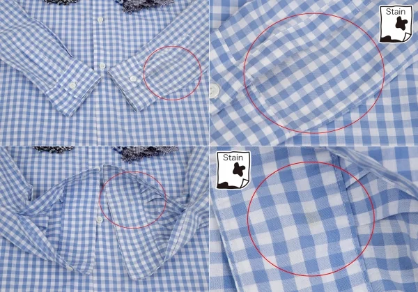 コムデギャルソンCOMME des GARCONS ギャザーフリル装飾ギンガムチェックシャツ 白水色S位 K-110219_011