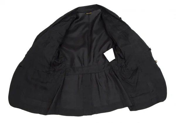 コムデギャルソンCOMME des GARCONS キュプラギャザー切替半袖ジャケット 黒S位 K-110222_011