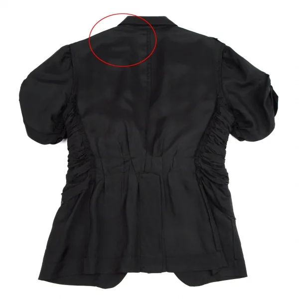 コムデギャルソンCOMME des GARCONS キュプラギャザー切替半袖ジャケット 黒S位 K-110222_013