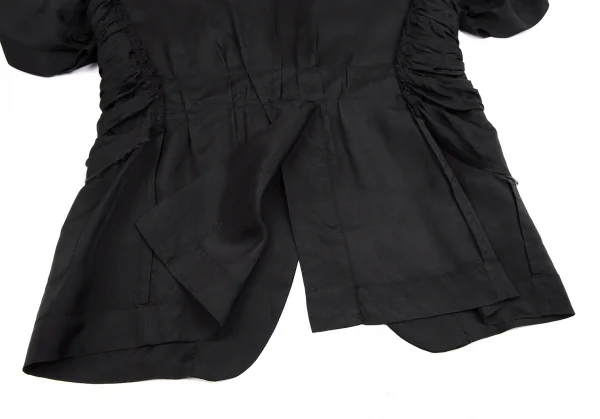 コムデギャルソンCOMME des GARCONS キュプラギャザー切替半袖ジャケット 黒S位 K-110222_015