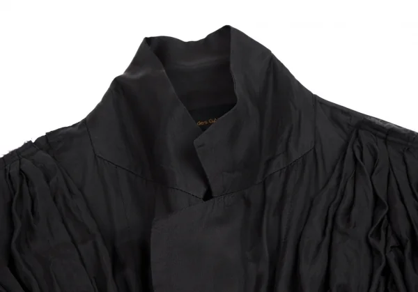 コムデギャルソンCOMME des GARCONS キュプラギャザー切替半袖ジャケット 黒S位 K-110222_005