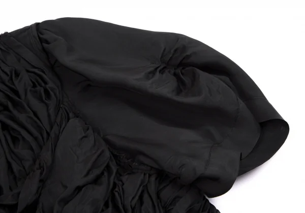 コムデギャルソンCOMME des GARCONS キュプラギャザー切替半袖ジャケット 黒S位 K-110222_006
