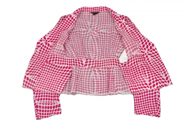 コムデギャルソンCOMME des GARCONS キュプラフラワー総柄プリントジャケット 白ピンクS位 K-110224_013