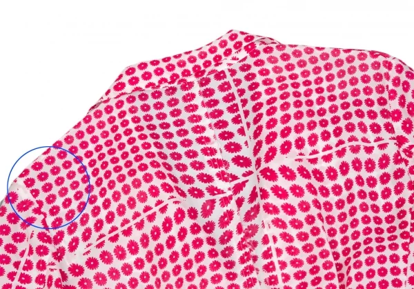 コムデギャルソンCOMME des GARCONS キュプラフラワー総柄プリントジャケット 白ピンクS位 K-110224_015