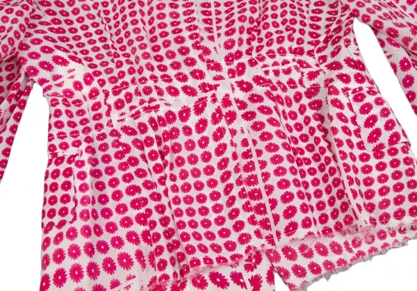 コムデギャルソンCOMME des GARCONS キュプラフラワー総柄プリントジャケット 白ピンクS位 K-110224_017