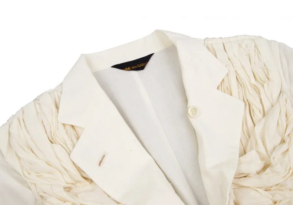 コムデギャルソンCOMME des GARCONS カモフラテープ貼り付けシーチングギャザージャケット 生成りS位 K-110225_004