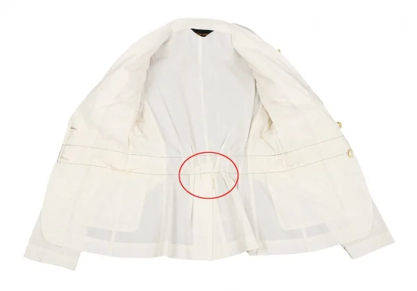 コムデギャルソンCOMME des GARCONS カモフラテープ貼り付けシーチングギャザージャケット 生成りS位 K-110225_013