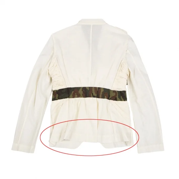 コムデギャルソンCOMME des GARCONS カモフラテープ貼り付けシーチングギャザージャケット 生成りS位 K-110225_015