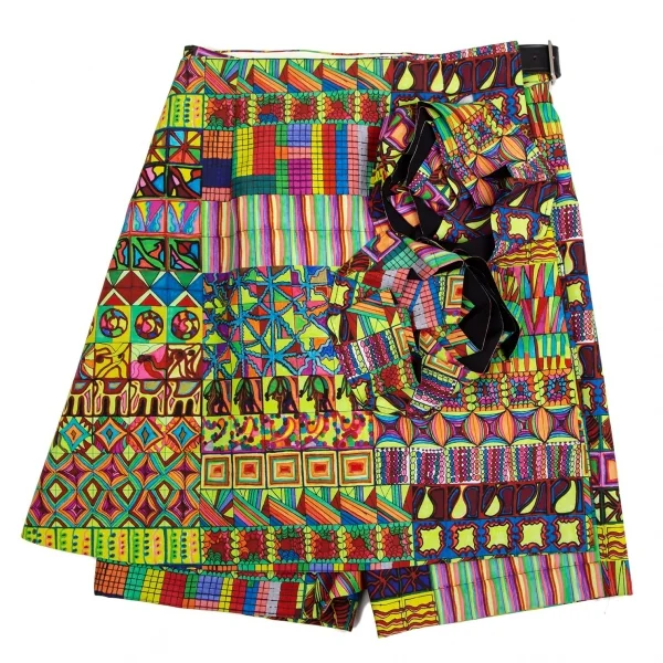 コムデギャルソンCOMME des GARCONS サイケデリックプリントラップスカート付きハーフパンツ マルチS K-110237_002