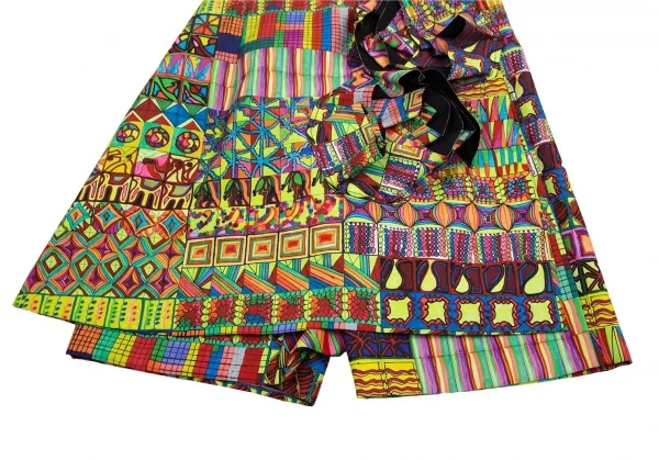 コムデギャルソンCOMME des GARCONS サイケデリックプリントラップスカート付きハーフパンツ マルチS K-110237_006