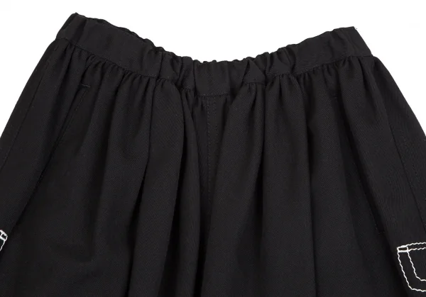 コムデギャルソンCOMME des GARCONS ウールトロンプルイユポケットステッチサルエルパンツ 黒XS K-110240_002