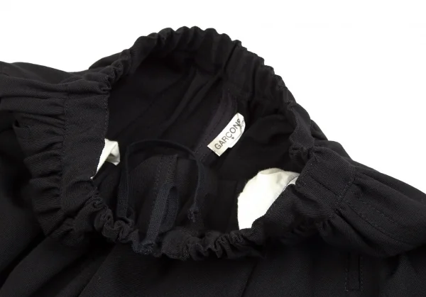 コムデギャルソンCOMME des GARCONS ウールトロンプルイユポケットステッチサルエルパンツ 黒XS K-110240_003