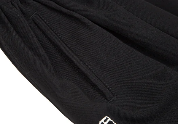 コムデギャルソンCOMME des GARCONS ウールトロンプルイユポケットステッチサルエルパンツ 黒XS K-110240_004
