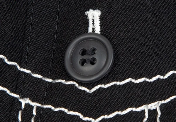 コムデギャルソンCOMME des GARCONS ウールトロンプルイユポケットステッチサルエルパンツ 黒XS K-110240_006