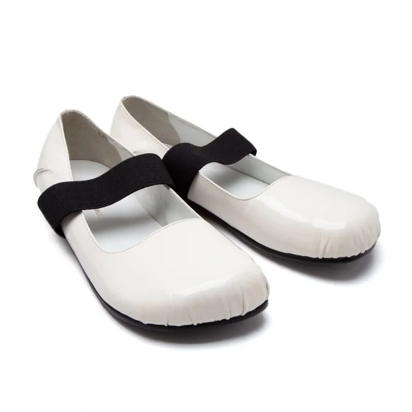 コムデギャルソンCOMME des GARCONS スクエアトゥストラップエナメルシューズ オフ24.5 K-110265_001