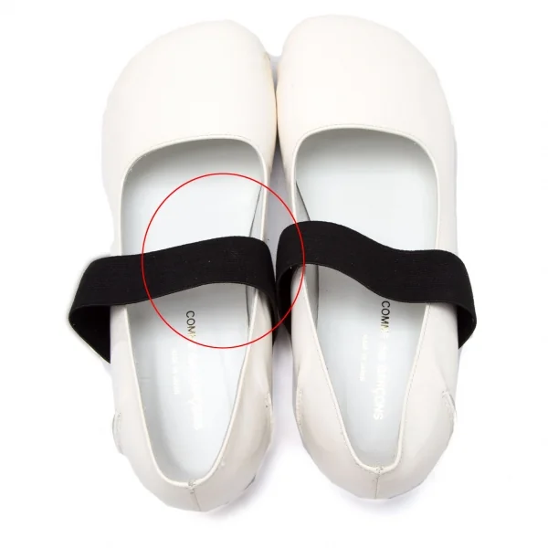 コムデギャルソンCOMME des GARCONS スクエアトゥストラップエナメルシューズ オフ24.5 K-110265_008