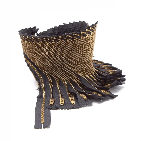 ジュンヤワタナベ コムデギャルソンJUNYA WATANABE COMME des GARCONS 多重ジップネックウォーマー 黒ゴールド K-110269_005