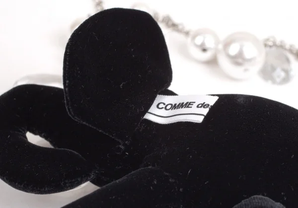コムデギャルソンCOMME des GARCONS ビジュー装飾ベロアエレファントソフトトイネックレス 黒 K-110275_012