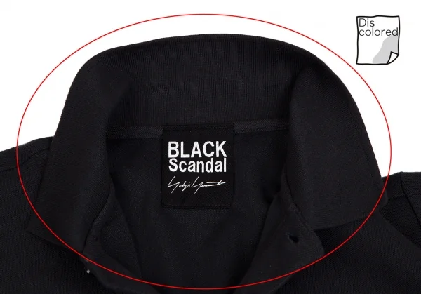 ブラックスキャンダル ヨウジヤマモトBLACK Scandal Yohji Yamamoto ロゴ刺繍鹿の子ポロシャツ 黒1 K-110285_004