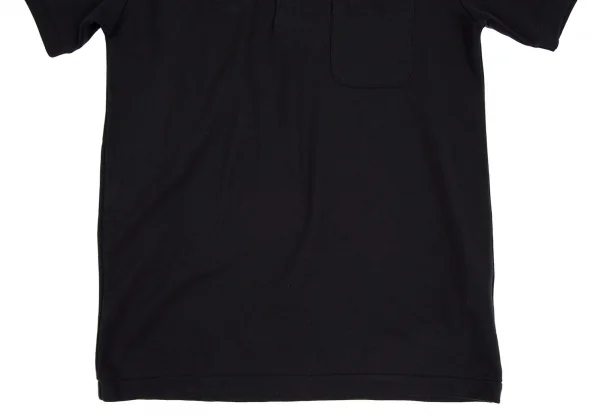 ブラックスキャンダル ヨウジヤマモトBLACK Scandal Yohji Yamamoto ロゴ刺繍鹿の子ポロシャツ 黒1 K-110285_008