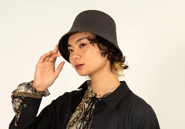 タケシコウサカバイ ワイズ ピンクレーベルTAKESHI KOSAKA by Y's Pink Label パナマクロッシェハット チャコールF K-110286_007