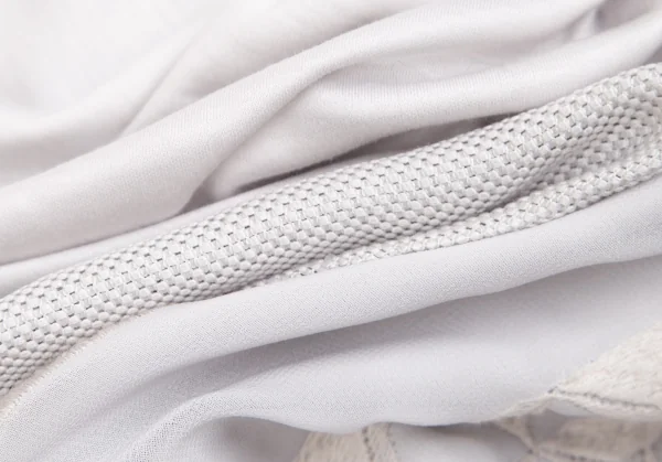 ポールスチュアートPaul Stuart トライアングル織り異素材切替半袖ブラウス ライトグレー8 K-110291_017