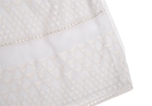 ポールスチュアートPaul Stuart トライアングル織り異素材切替半袖ブラウス ライトグレー8 K-110291_008