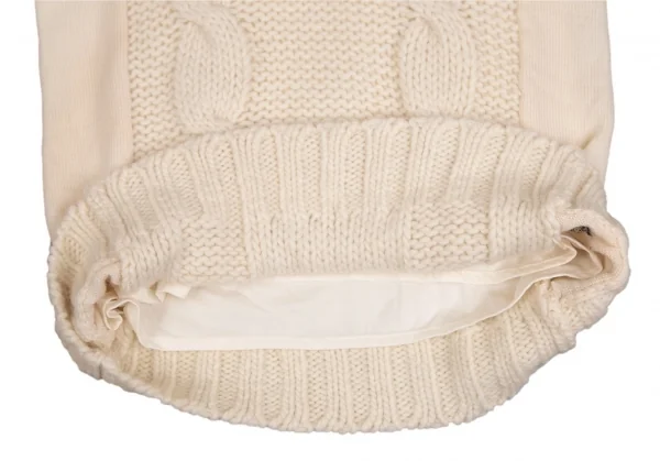 新品!ポールスチュアート スポーツPaul Stuart SPORT アルパカ混ハーフジップケーブルニットセーター ライトベージュL K-110294_010