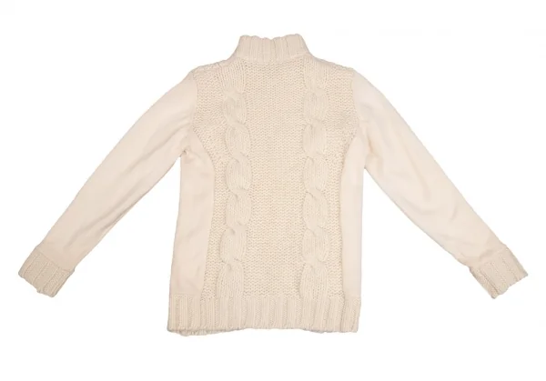 新品!ポールスチュアート スポーツPaul Stuart SPORT アルパカ混ハーフジップケーブルニットセーター ライトベージュL K-110294_012